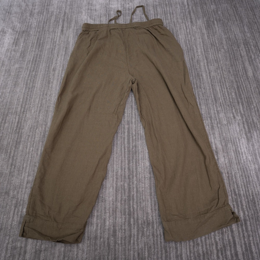 Banana Republic Straight High Rise Pants Womens L Brown Excellent Linen Blend - Picture 2 of 8